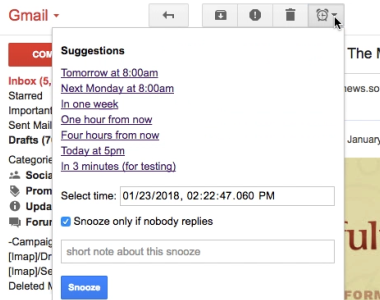 snooze your email for gmail